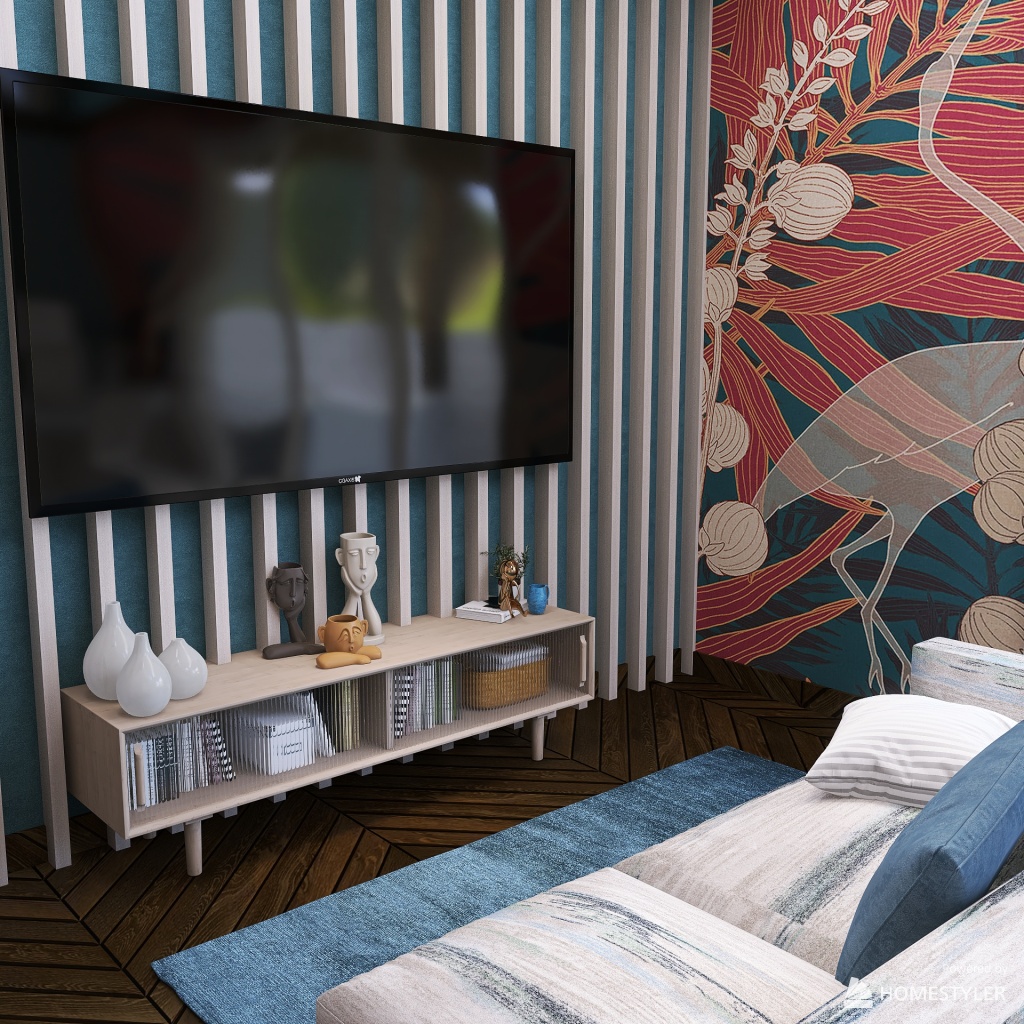 Blue loft 3d design renderings