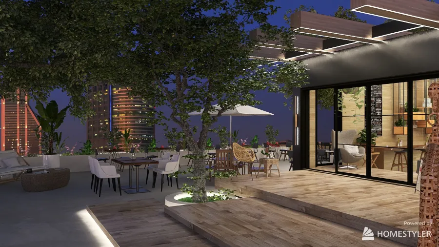 Café Lodge (Rooftop Garden) 3d design renderings