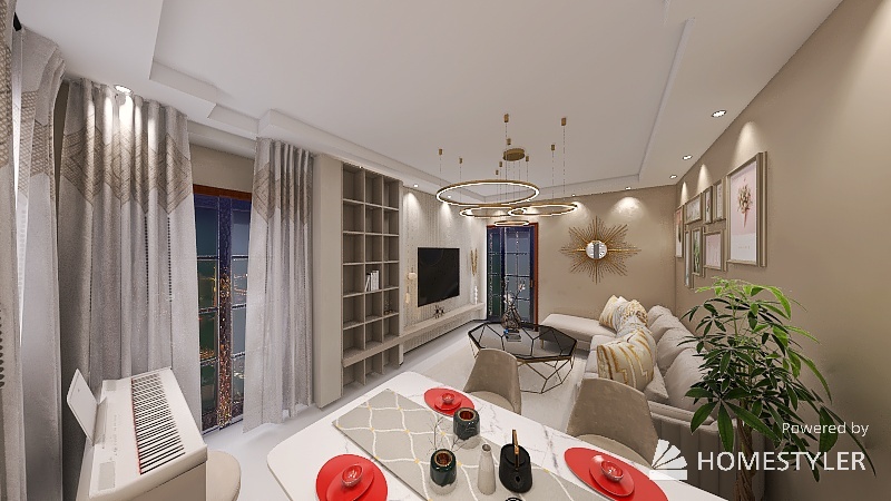 living&dinning room 3d design renderings