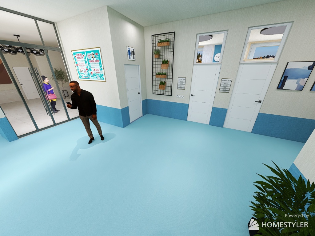 Waiting room 3d design renderings