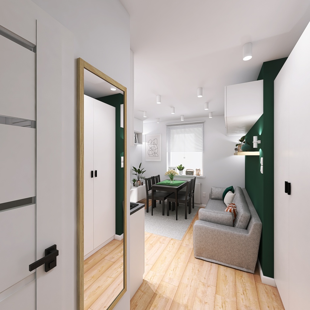 Kawalerka 1 3d design renderings