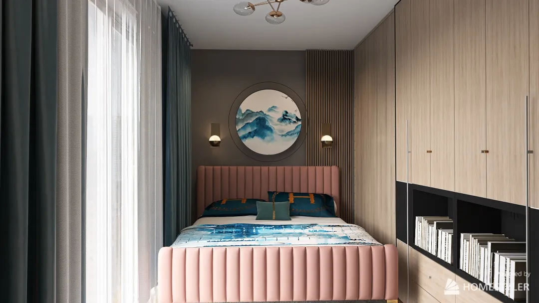 #Scandinavian Glam Bedroom 3d design renderings