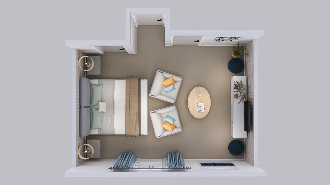 Jess Guest room 3d design renderings
