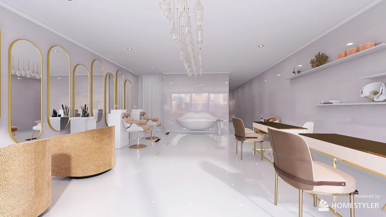 Beauty Salon 3d design renderings