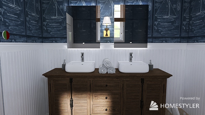 Restaurant Bathroom 3d design renderings