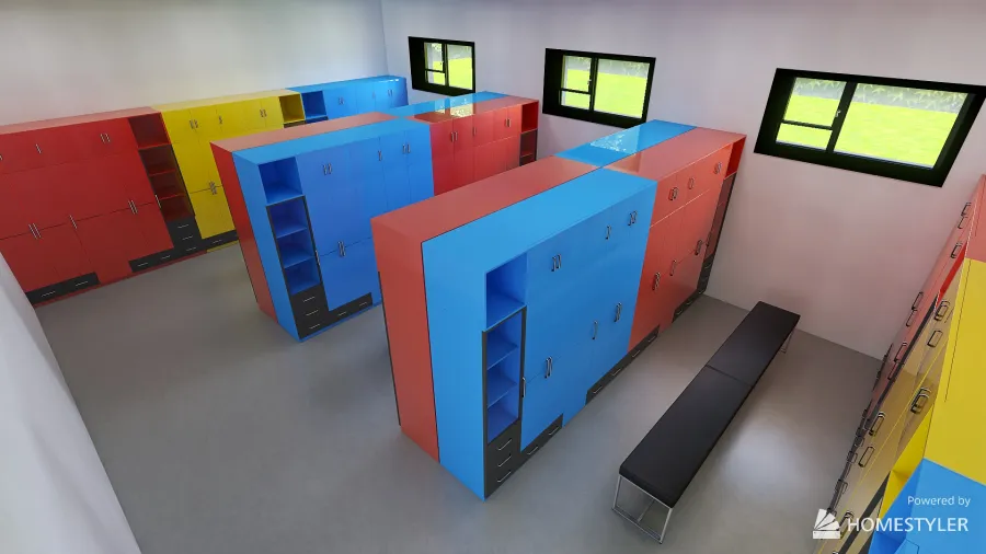 Locker room 3d design renderings