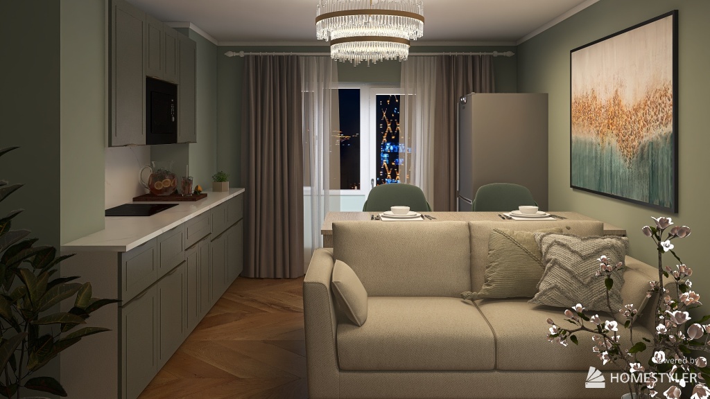 Кухня гостиная для Марины 3d design renderings