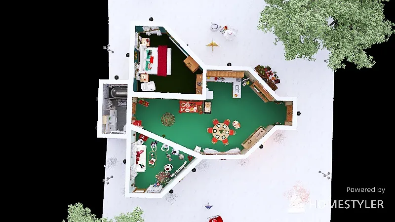 Grandparents Christmas house 3d design renderings