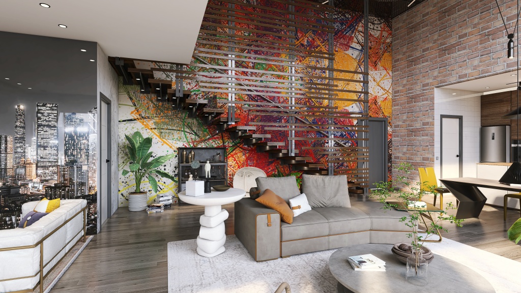 Graffiti loft 3d design renderings