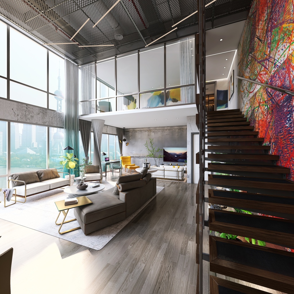 Graffiti loft 3d design renderings