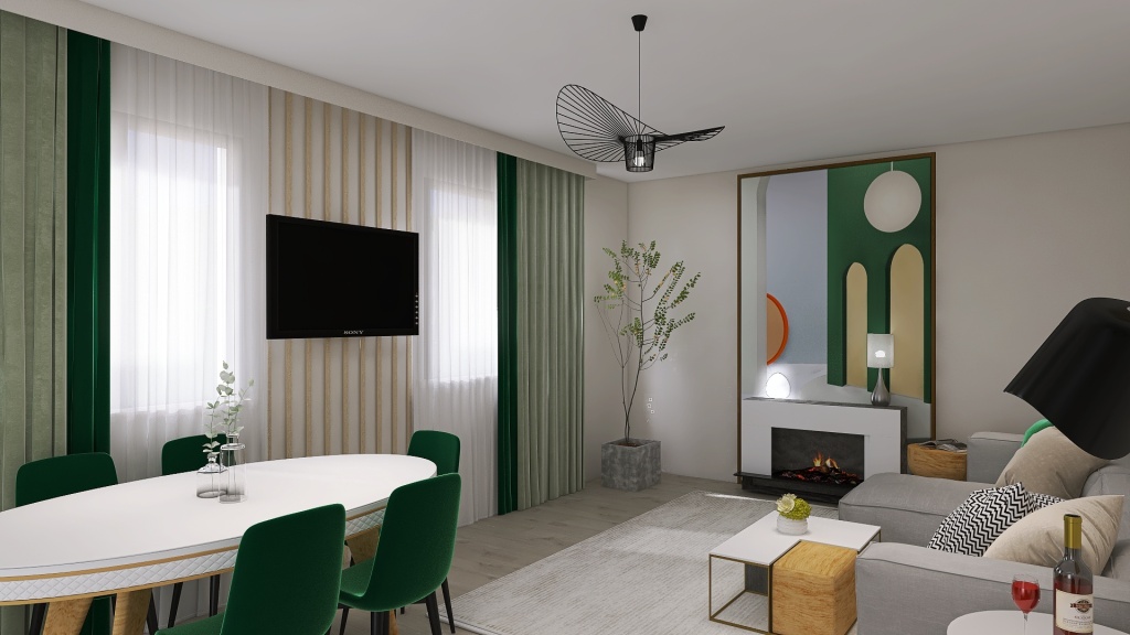 Living-room, fam Bratu 3d design renderings