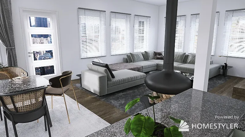 Bachelor's Apartment 3d design renderings