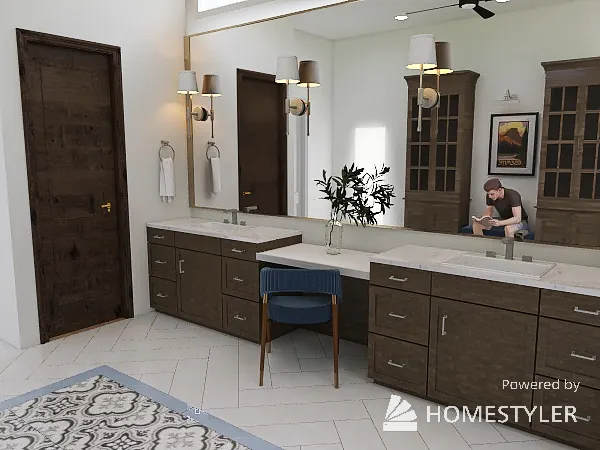 Transitional Bathroom Remodel 3d design renderings