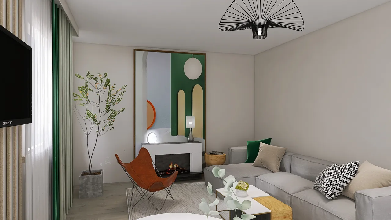 Living-room, fam Bratu 3d design renderings