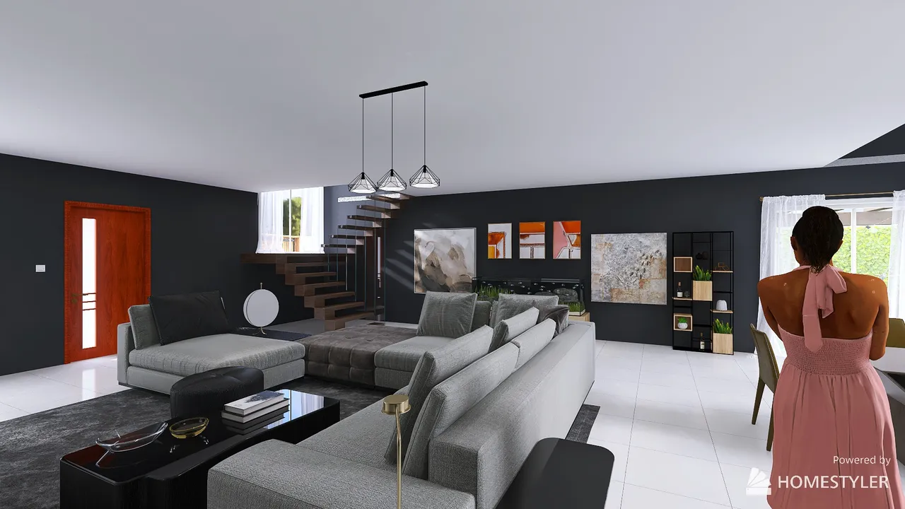 LivingDiningRoom 3d design renderings