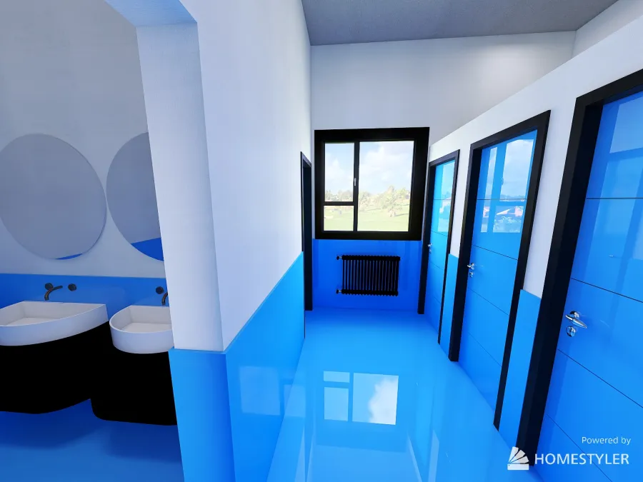 Boys bathroom 3d design renderings