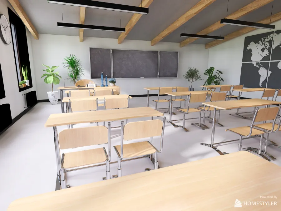 Class room 5 3d design renderings