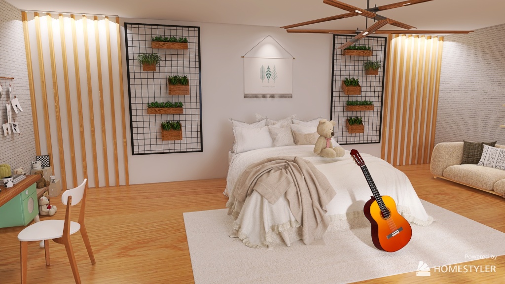 Aesthic bedroom 3d design renderings