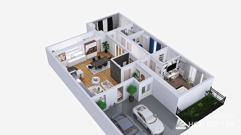Casa feita a partir de uma planta da net 3d design renderings
