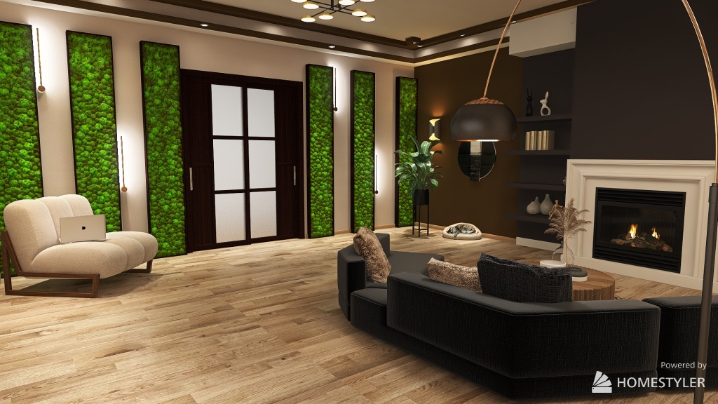 Hall + bedroom 3d design renderings