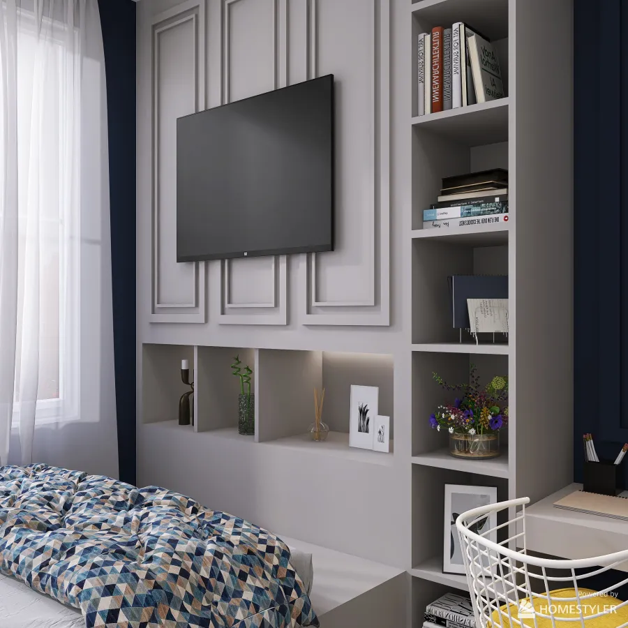 blue apartment. 3d design renderings