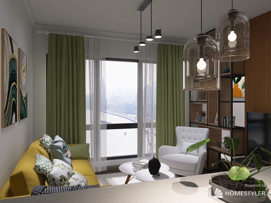 Small studio apartment 3d design renderings