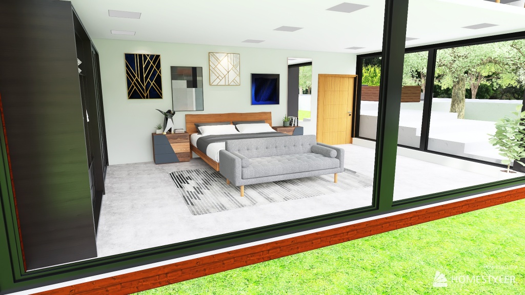 casa moderna en el bosque 3d design renderings