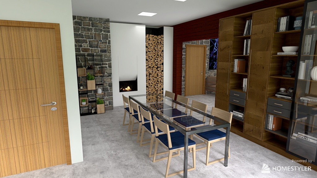 casa moderna en el bosque 3d design renderings