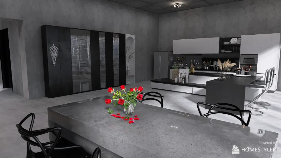 Monotone concrete 3d design renderings