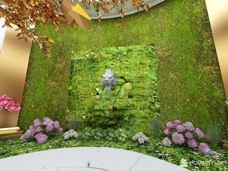 Enchanted Indoor Tea Garden 3d design renderings