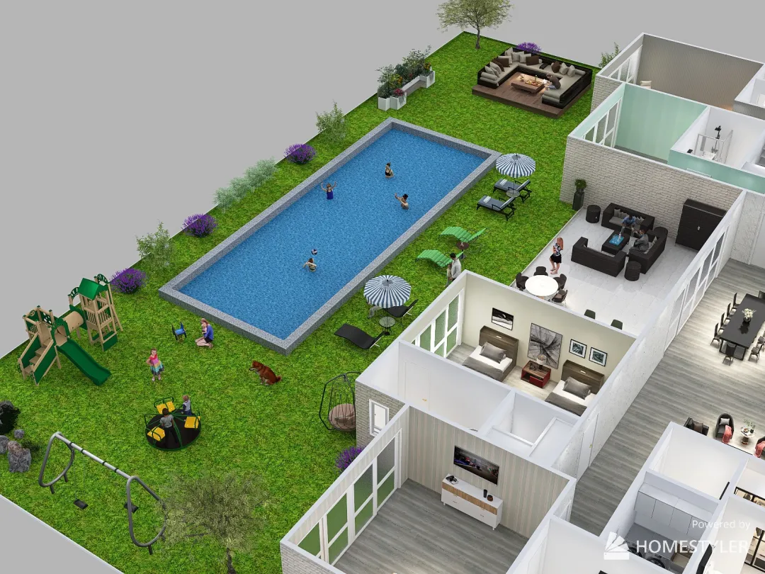 2Bed bungalow 2 3d design renderings