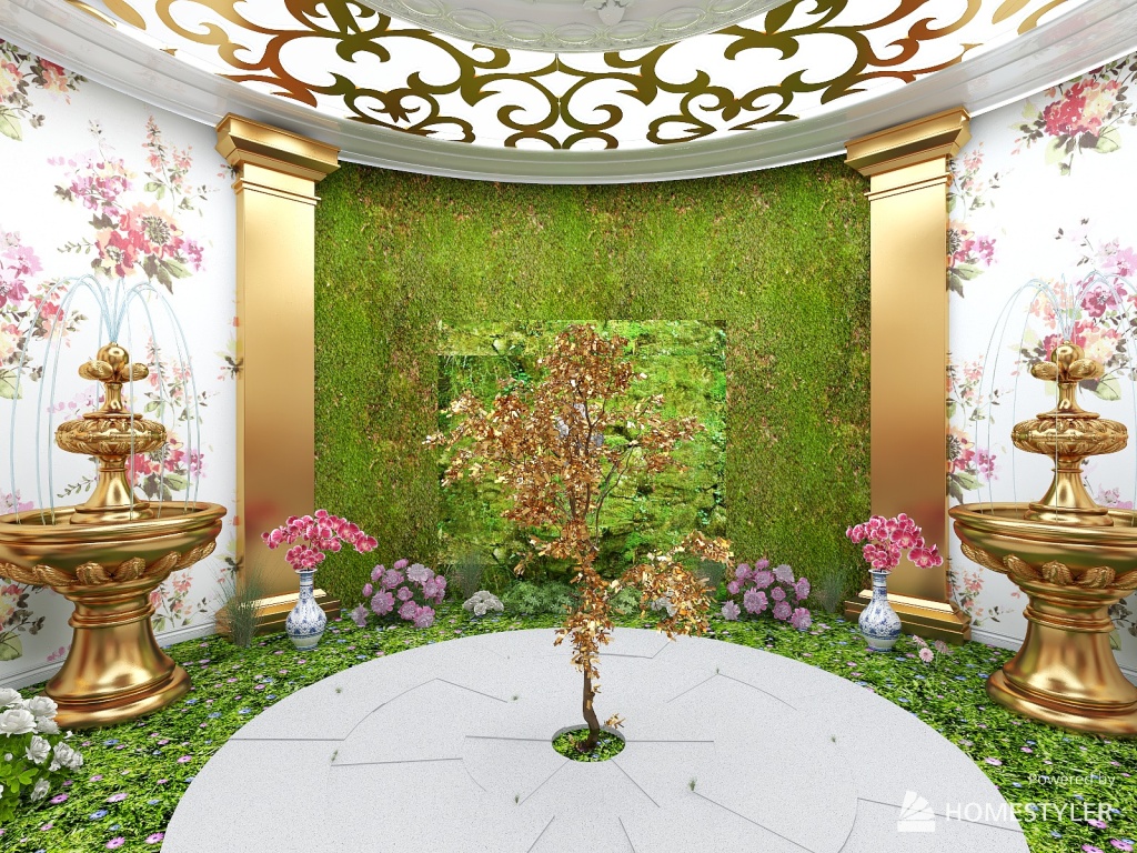 Enchanted Indoor Tea Garden 3d design renderings