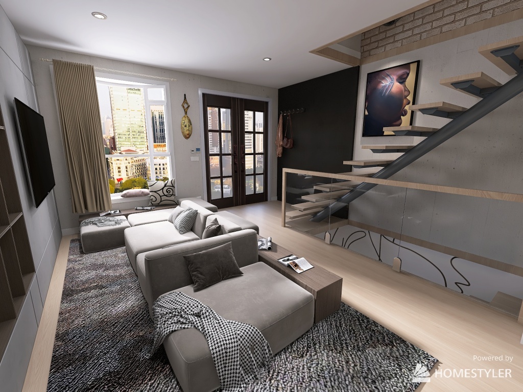Main Living Level 3d design renderings