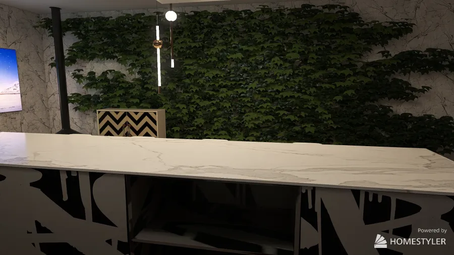 Graffiti bedroom and kicthen 3d design renderings