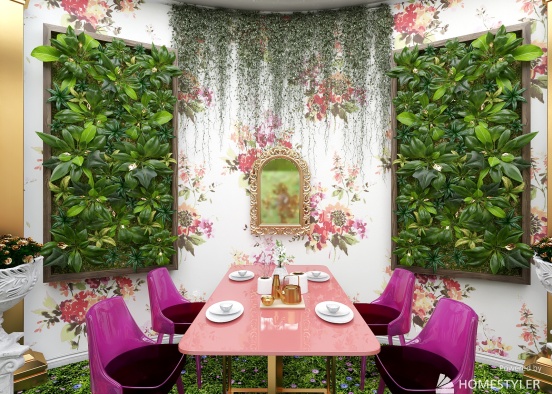 Enchanted Indoor Tea Garden Design Rendering