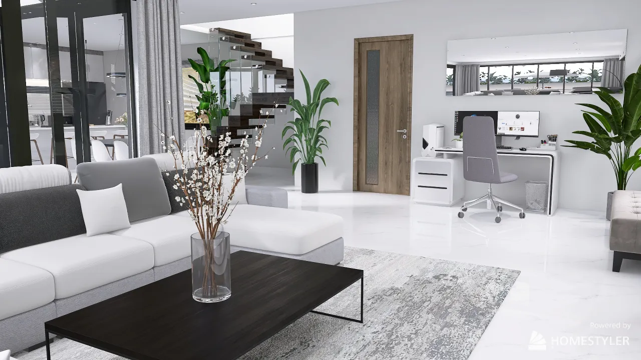 Modern Black White OtherRoom 3d design renderings