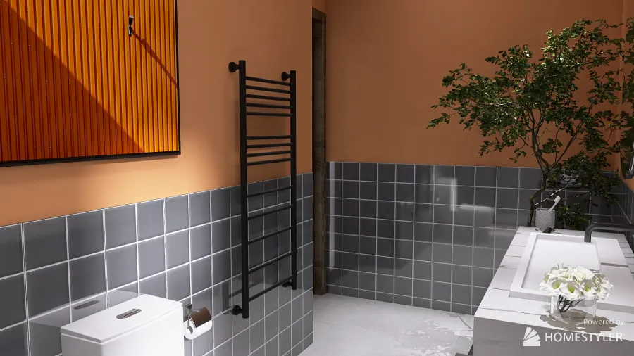 Modern Black White Bathroom1 3d design renderings