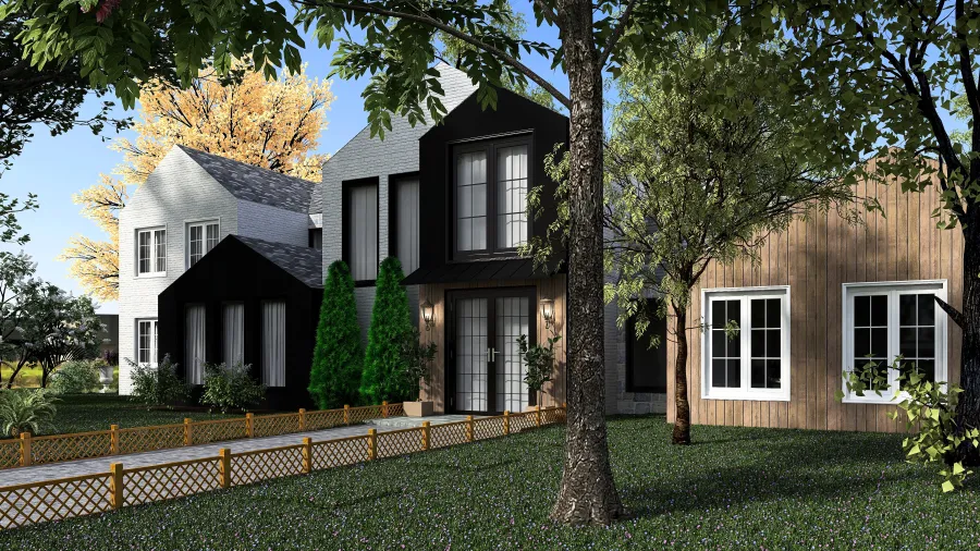 Modern Farm House exterior 3d design renderings