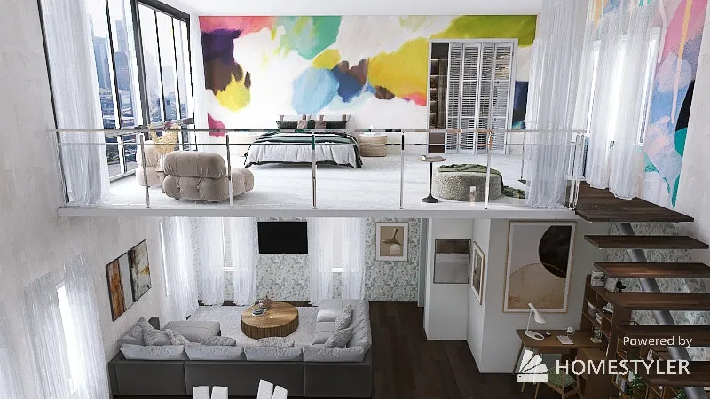 Designer Loft 3d design renderings