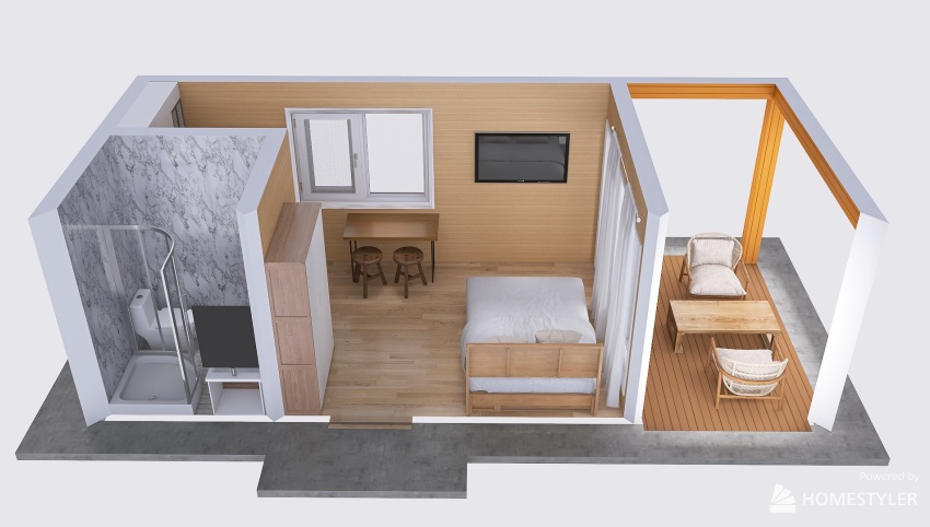 Small house 28 m2 3d design picture 123.46