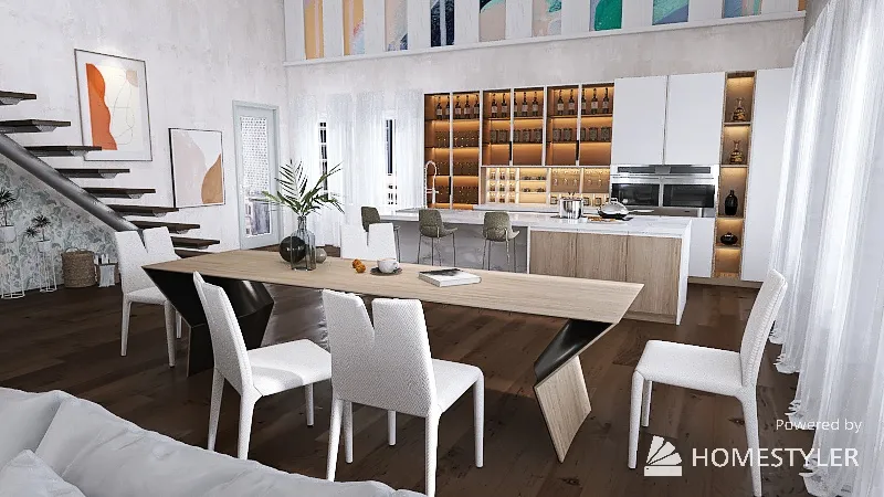 LivingDiningRoom 3d design renderings