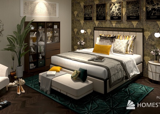 Modern Gatsby Bedroom Design Rendering