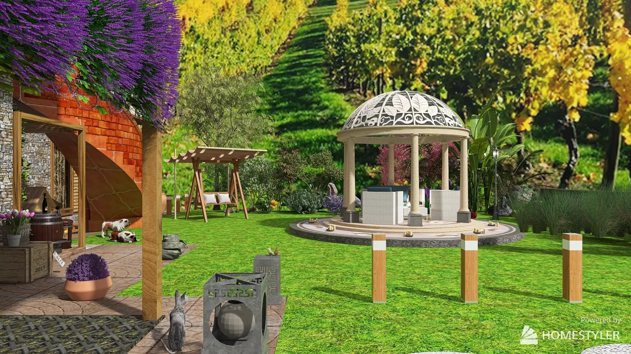 Courtyard 3d design renderings