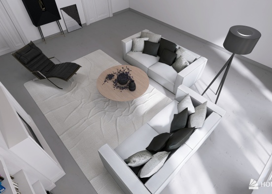 Black and white appartment Design Rendering