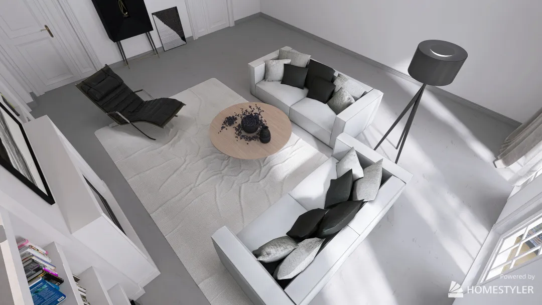 Black and white appartment 3d design renderings