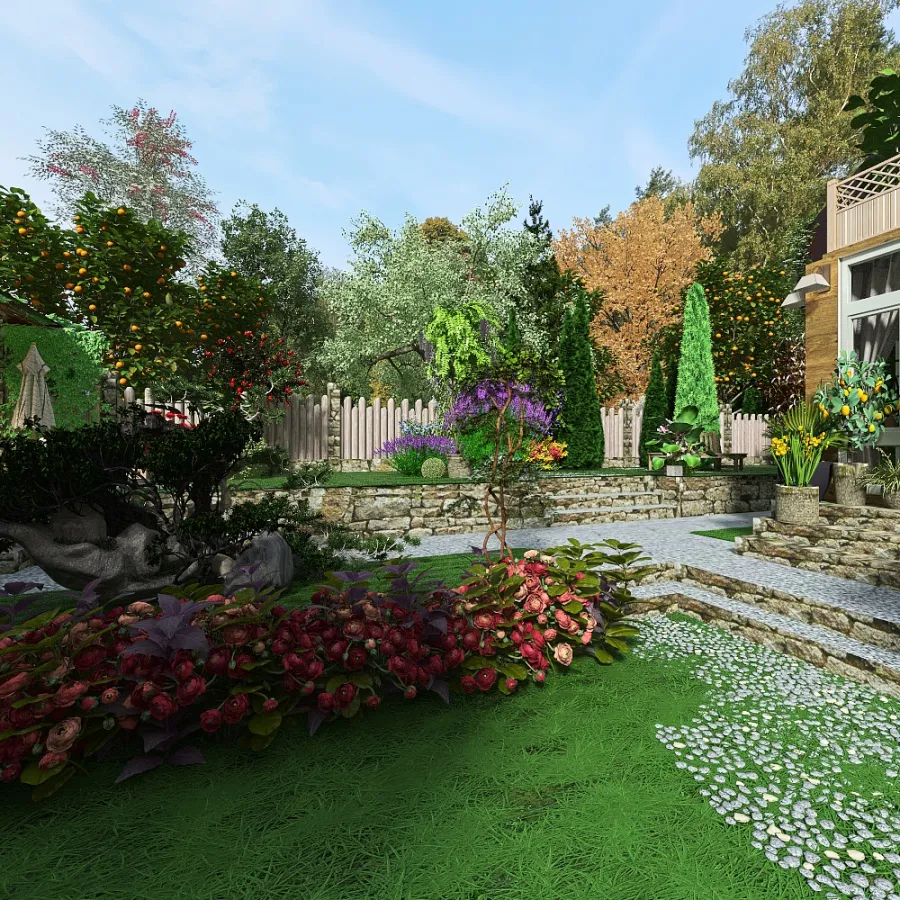 Summer cottage 3d design renderings