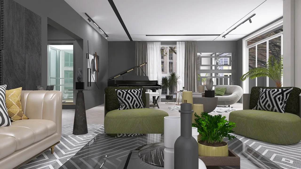 LivingDiningRoom 3d design renderings