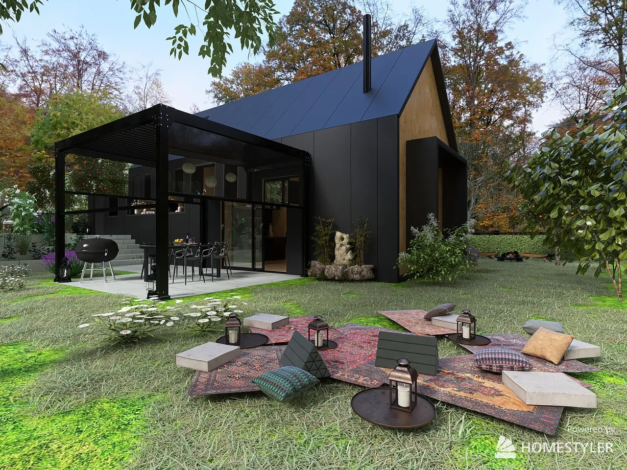 My modern cottage 3d design renderings