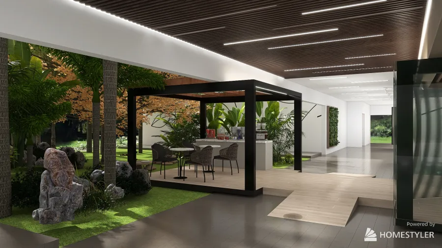 Serenity Office Entrance - Buencafé's offices 3d design renderings
