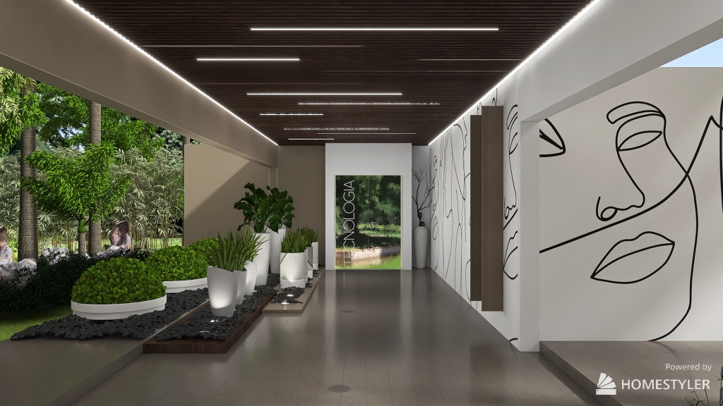 Serenity Office Entrance - Buencafé's offices 3d design renderings